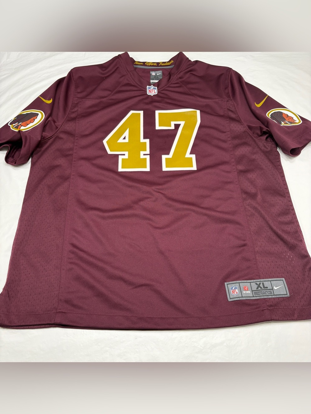 Nike NFL Washington Redskins Commanders Dick James #47 Jersey Menโs XL